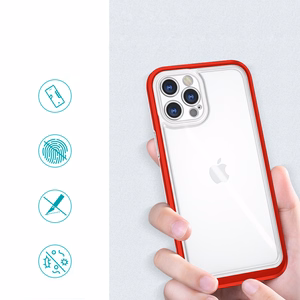 Kirkas 3in1 Kotelo iPhone 12 Pro Max kehys kansi geeli punainen