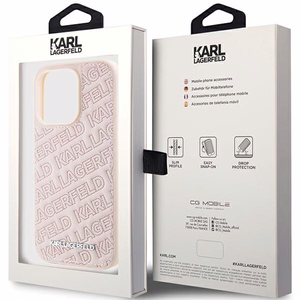 Karl Lagerfeld Quilted K Pattern Suojakuori iPhone 15 Pro Maxille - vaaleanpunainen
