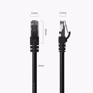Orico PUG-C6 CAT6 1000Mbps RJ45 Ethernet-verkkokaapeli LAN pyöreä 5m - musta