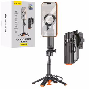 Blavec Selfie Stick Aluminium Coco PRO Mini P-01 Magsafe Auto pop quadripod + remote control + holder 0,48 metra (SSCPMP01-MQHB048) black