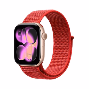Crong Nylon Apple Watch -urheiluranneke, 38/40/41/42 mm, Red Fusion