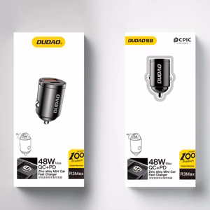Dudao R3MAX 48W QC PD mini auton Laturi - musta