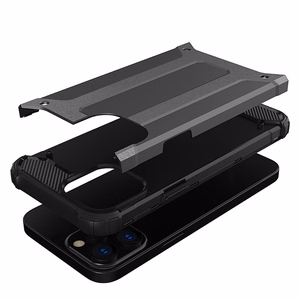 Hybrid Armor tapauksessa iPhone 14 Pro panssaroitu hybridi tapauksessa musta