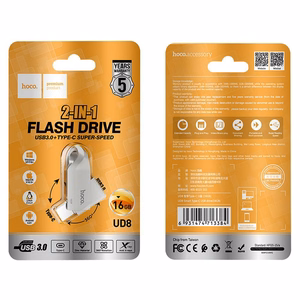 HOCO USB-muistitikku USB A + USB C UD8 16GB USB3.0