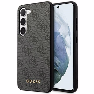 Guess GUHCS23SG4GFGR S23 S911 harmaa/harmaa kovakuori 4G Metal Gold Logo
