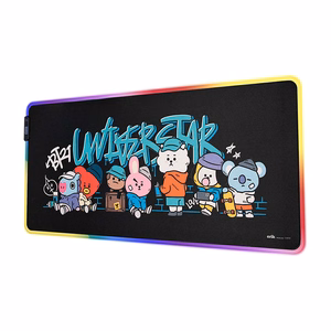 BT21 XXL -pelipöytämatto LED-valaistuksella, 90 × 40 cm