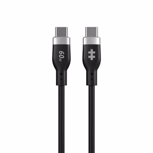 Hyper HyperJuice HJ4011BKGL – 1.5 m 60 W silikoninen USB-C–USB-C-latauskaapeli, musta