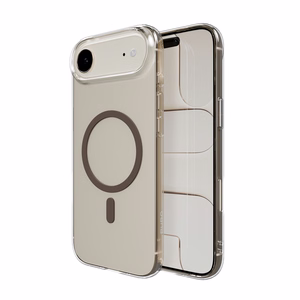 Puro Lite Mag TPU+PC suojakuori MagSafe-yhteensopiva iPhone 17 Air:lle - läpinäkyvä ruskealla renkaalla