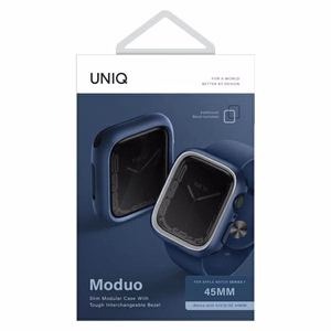 Uniq Moduo kotelo Apple Watch 4/5/6/7/8/SE/SE2 44/45mm - siniharmaa