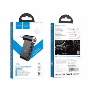 Hoco Bluetooth AUX-vastaanotin Jack 3,5mm E58 Musta