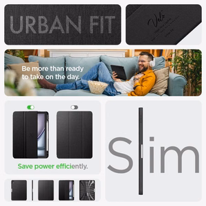 Spigen Urban Fit suojakuori iPad Air 10.9'' (2020/2022) / 11'' (2024/2025/2026):lle - musta