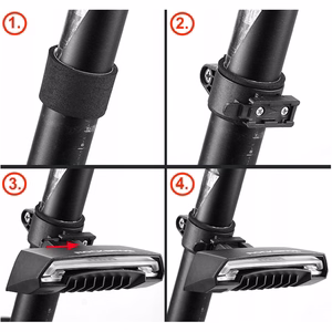 Rockbros LKWD-R1 polkupyörän takavalo laserilla ja kaukosäätimellä + Micro USB - USB-A kaapeli - musta