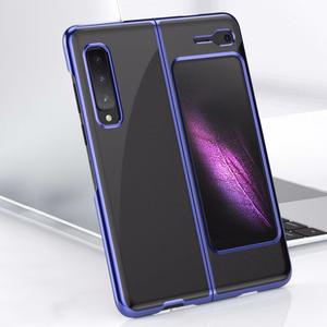 Plating Case hard case Electroplating frame Cover for Samsung Galaxy Fold blue