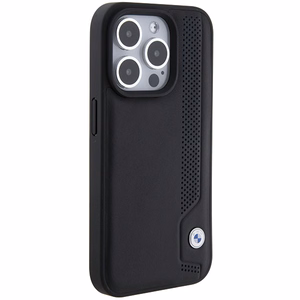 BMW Nahkainen Blue Dots iPhone 15 Pro Max Suojakuori - musta
