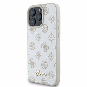 Guess Peony Script Logo MagSafe Suojakuori iPhone 16 Pro:lle - valkoinen