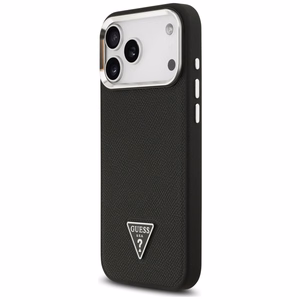 Guess Grained Triangle Logo MagSafe -suojakuori iPhone 17 Pro Max - musta