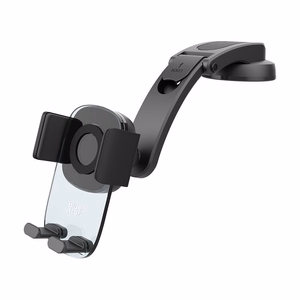 Car holder for mobile phone with windshield and dashboard mount BLUE STAR Long Neck Crystal black