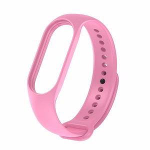 Silikoni ranneke Xiaomi Mi Band 5 / 6 / 7:lle vaaleanpunainen (37)