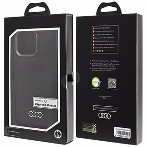 Audi Tekonahkainen Suojakuori MagSafella iPhone 15 Pro Maxille - musta