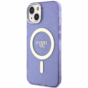 Guess GUHMP14MHCMCGU iPhone 14 Plus 6.7 violetti/violetti suojakuori Glitter Gold MagSafe