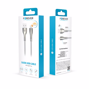 Forever Sleek kaapeli USB - Lightning 1,0 m 2.4A valkoinen