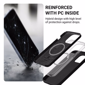 Crong Color Cover Magnetic -suojakuori MagSafe-tuella iPhone 16 Pro:lle, kivenbeige