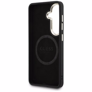 Guess Suojakuori Saffiano Peony Embossed Ring MagSafe Samsung Galaxy S26:lle musta