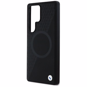 BMW Nahkainen Half Textured MagSafe Suojakuori Samsung Galaxy S25 Ultralle - musta