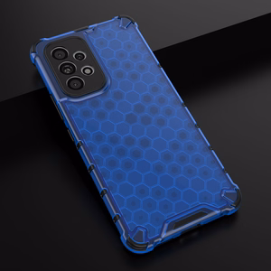 Honeycomb tapauksessa panssaroitu suojus geelirunko Samsung Galaxy A73 sininen
