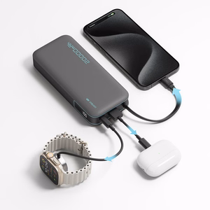 Cuktech CUKP200NGLLG varavirtalähde sisäänrakennetulla USB-C-kaapelilla, 20000 mAh, 55 W, valkoinen