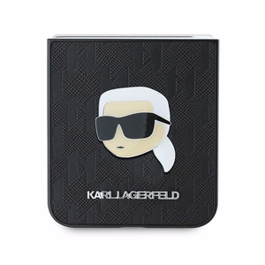 Karl Lagerfeld Saffiano Monogram Suojakuori Samsung Galaxy Z Flip 6:lle - Musta