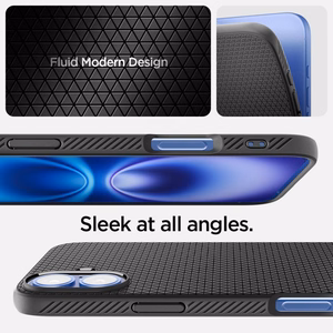 Spigen Liquid Air Suojakuori iPhone 16 6,1 mattamusta