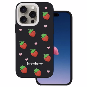Mansikka-suojakuori iPhone 14 Pro / 15 Pro 6,1" musta