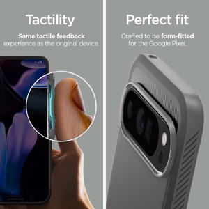 Spigen Rugged Armor -suojakuori Google Pixel 9 Pro XL:lle - harmaa