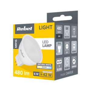 Rebel MR16 LED-lamppu, 6 W, 4000 K, 12 V