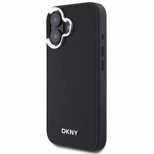 DKNY Plain Hopeinen Logo MagSafe iPhone 16:lle Suojakuori - Musta