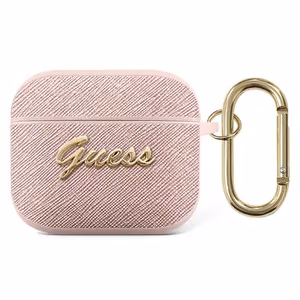 Guess GUA3SASMP AirPods 3:n suojus vaaleanpunainen/vaaleanpunainen Saffiano Script Metallimallisto