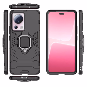 Ring Armor panssari Suojakuori Xiaomi 13 Litelle Magneettinen pidike sormusrengas musta