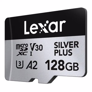 Lexar High-Performance Silver Plus microSDXC -muistikortti 128 Gt + sovitin