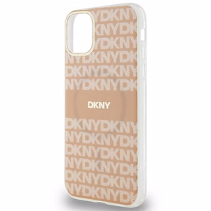 DKNY IML Mono ja Raita MagSafe Suojakuori iPhone 11 / Xr:lle - vaaleanpunainen