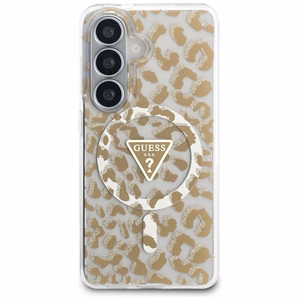 Guess Suojakuori IML Leopard Print Triangle MagSafe Samsung Galaxy S26 -puhelimelle ruskea