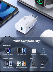 Joyroom JR-TF4 18W wall charger with 3A USB-A - USB-C 1m cable - black