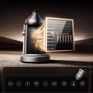 Orico MiniRing Pro 45W USB-A + USB-C autolaturi - hopeinen