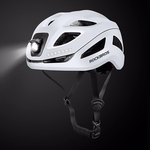 Rockbros ZK-077 pyöräilykypärä integroidulla monisuuntaisella valaistuksella 57-61 cm - valkoinen