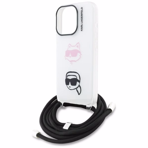 Karl Lagerfeld IML Crossbody Karl&Choupette Head Case for iPhone 16 Pro - White