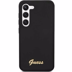 Guess GUHCS23SSLSMK S23 S911 musta/musta kovakuori Silikoninen Vintage Gold Logo