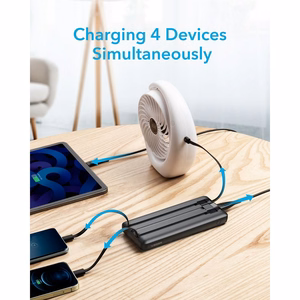 Varavirtalähde Veger C10 (W1116) 10000 mAh sisäänrakennetuilla Micro-USB / Type-C / Lightning -kaapeleilla musta