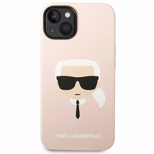 Karl Lagerfeld KLHMP14SSLKHLP iPhone 14 6.1 kovakuori vaalea vaaleanpunainen / vaalea vaaleanpunainen Silicone Karl's Head Magsafe