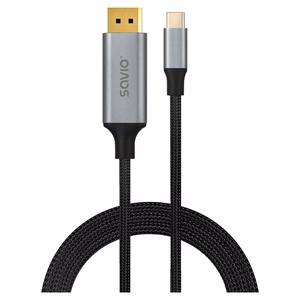 Savio CL-208 USB-kaapeli USB 3.2 Gen 1 (3.1 Gen 1) 2 m USB-C, musta-harmaa