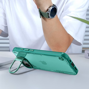 Nillkin Iceblade Prop Suojakuori jalustalla iPhone 16e / 17e:lle - vihreä